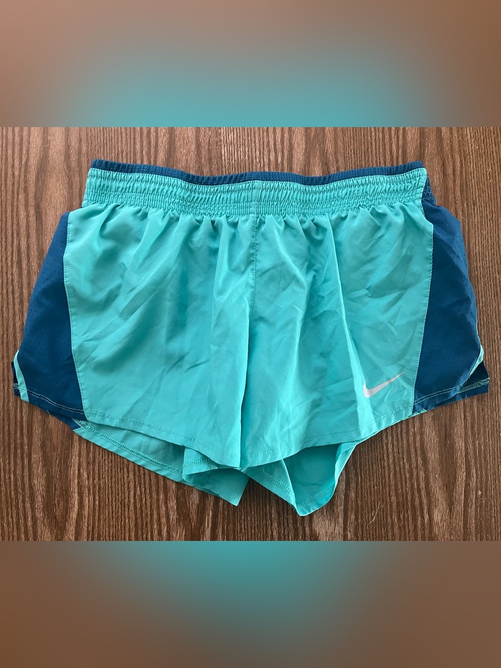 Nike Aqua and Navy Women's Running Shorts size medium